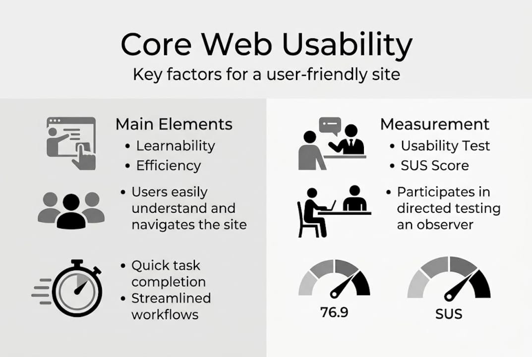 Infographic of main web usability principles
