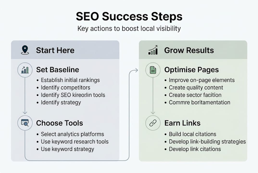 Infographic on SEO success steps for small businesses