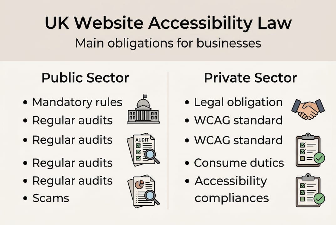Infographic summarizing UK website accessibility law