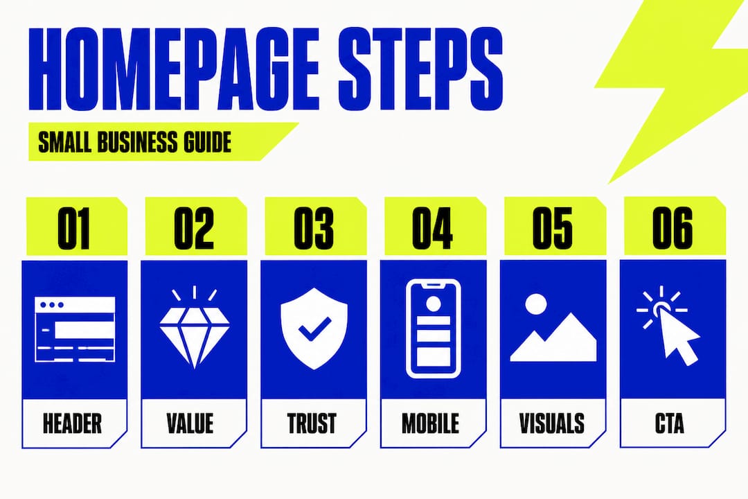 Infographic showing homepage layout steps
