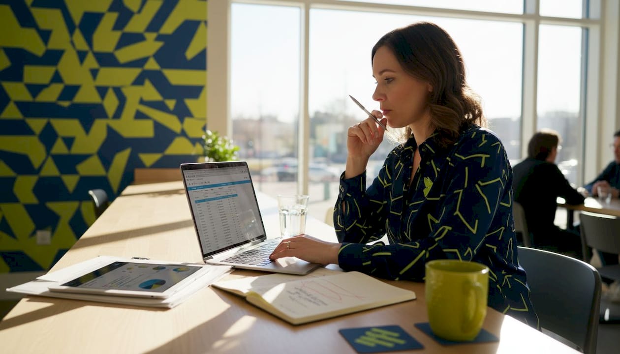 Professional documenting website audit findings