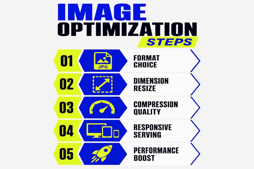 Infographic showing step-by-step image optimization process