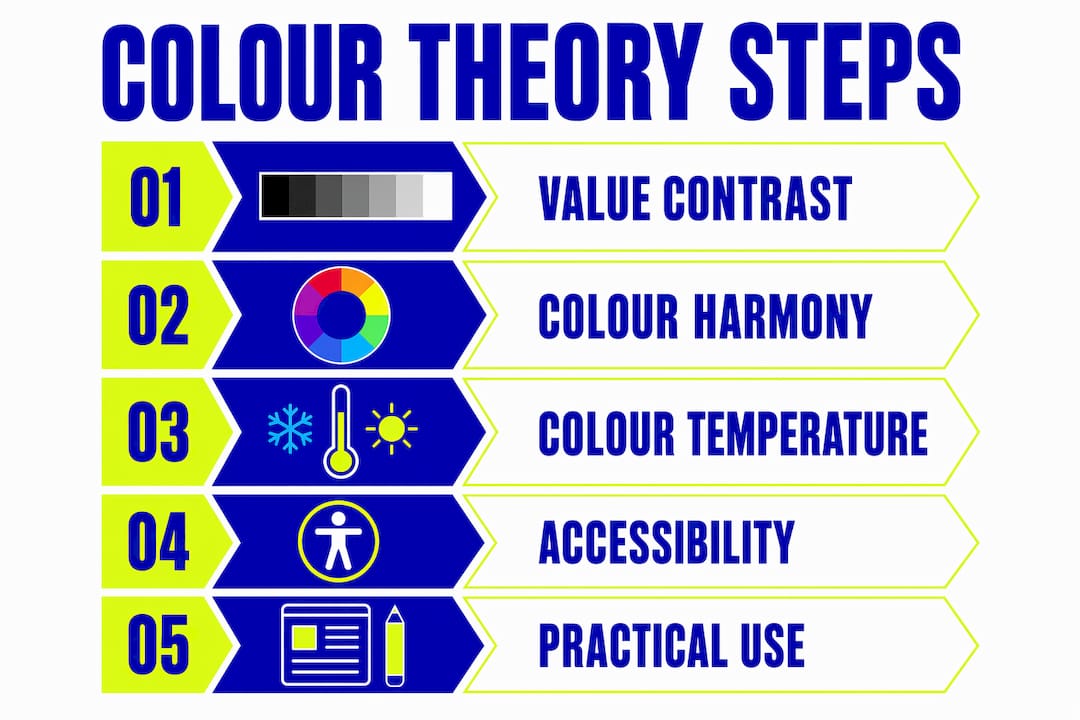 The role of colour theory in design and branding 1 Infographic outlining key colour theory principles