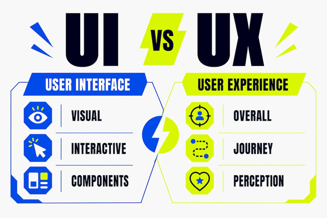 Infographic comparing user interface and user experience