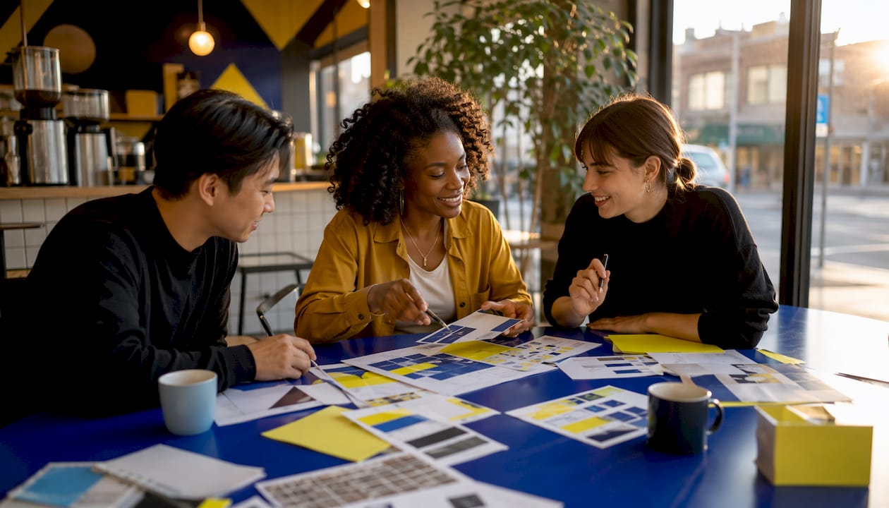The role of colour psychology: emotions, behaviour, and brand 2 Creative team discussing brand colours