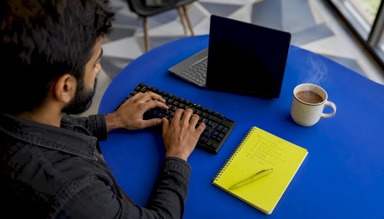 The role of alt text in accessibility and SEO 1 Hands typing alt text on keyboard