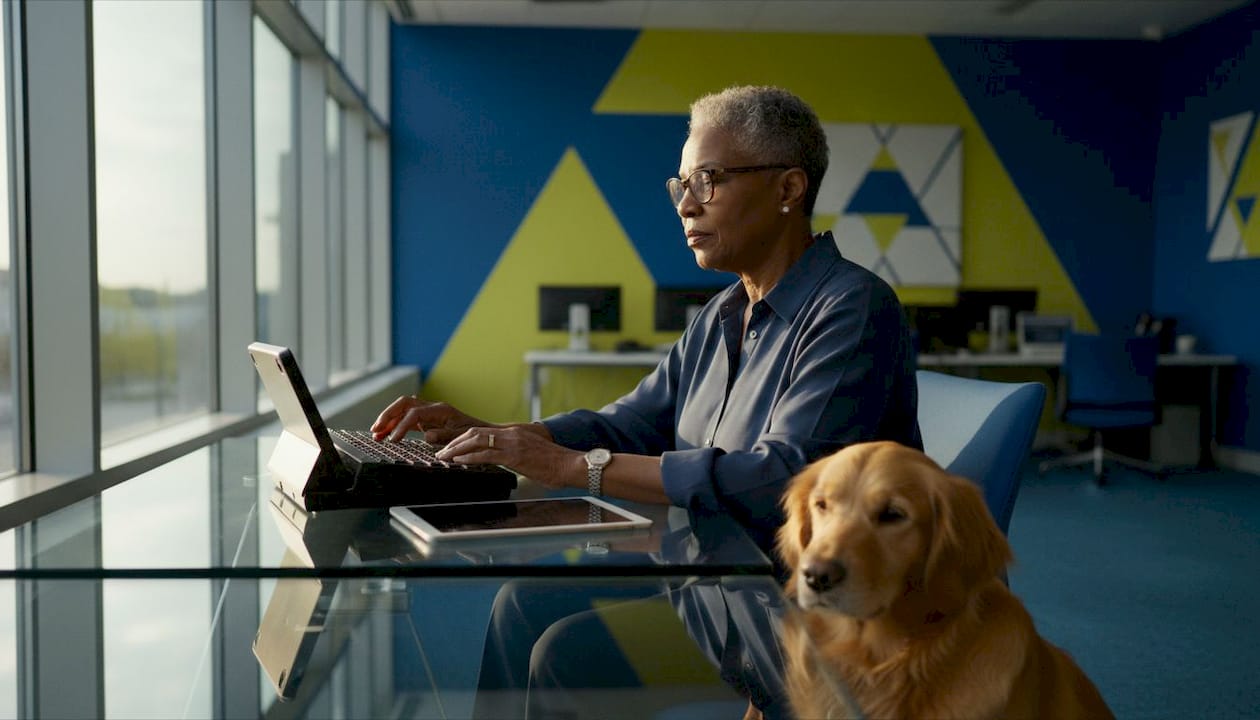 The role of alt text in accessibility and SEO 3 Elderly man using braille display and tablet