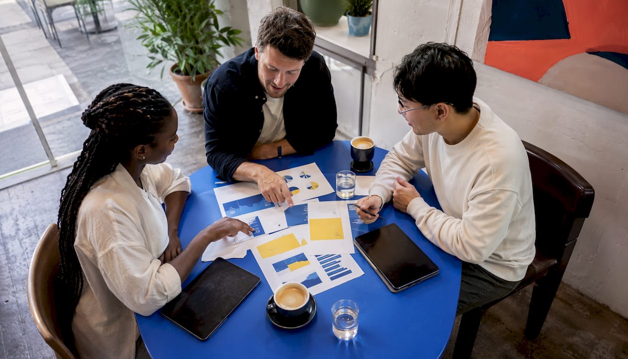 Small business team discussing firmographic targeting