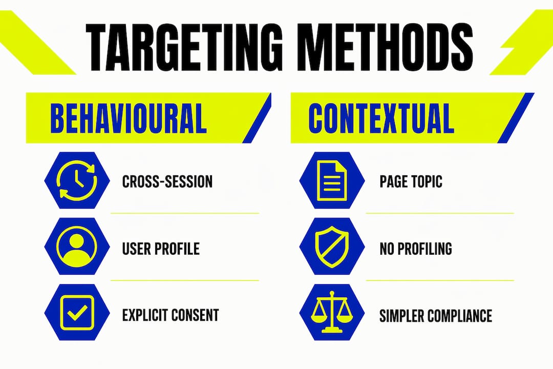 Infographic comparing behavioural and contextual targeting