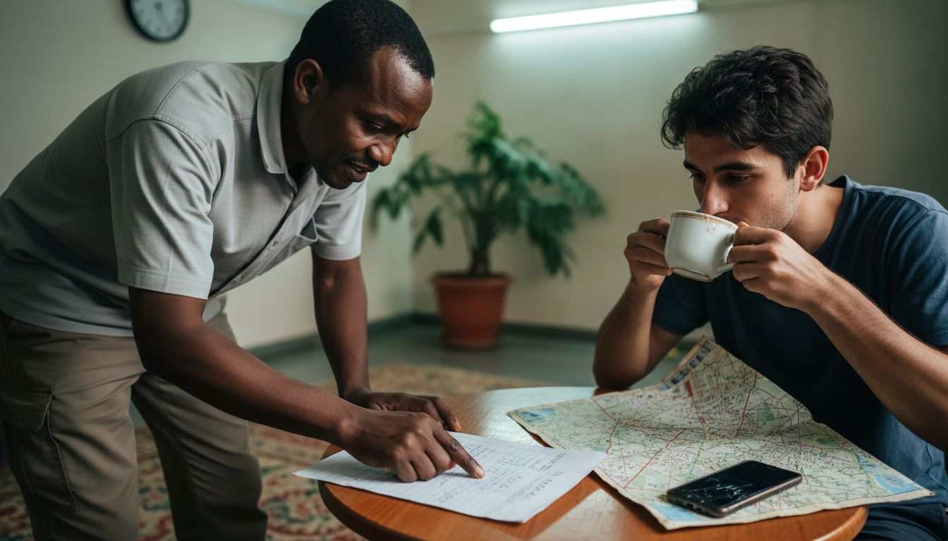 Guide and traveler planning Addis Ababa itinerary