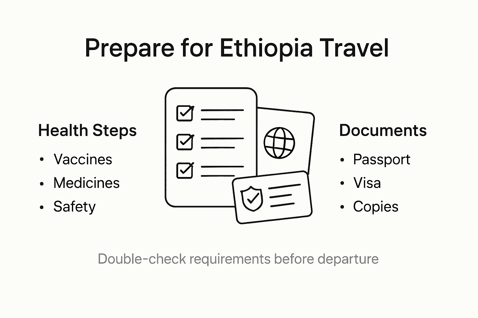 Infographic checklist: Ethiopian travel prep steps