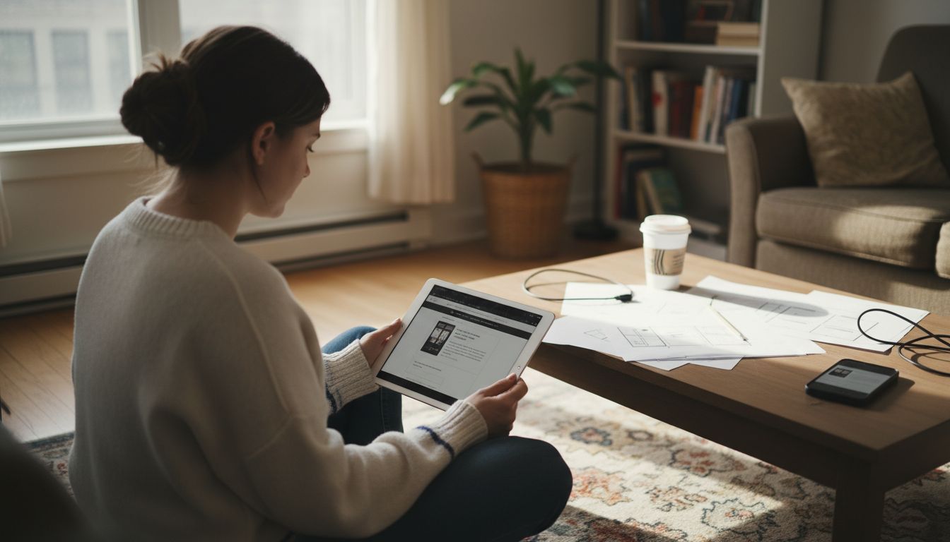 Web designer testing law website on devices