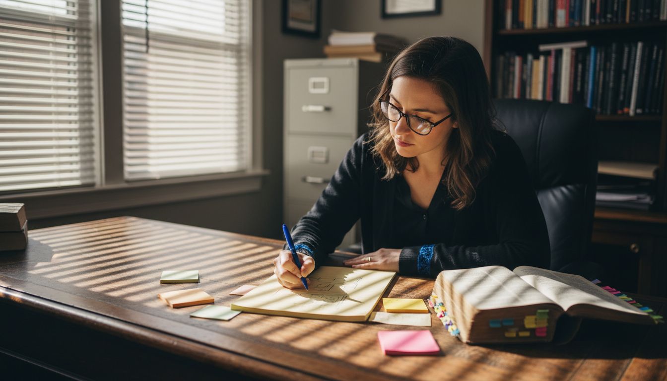 Paralegal sketching law firm website plan