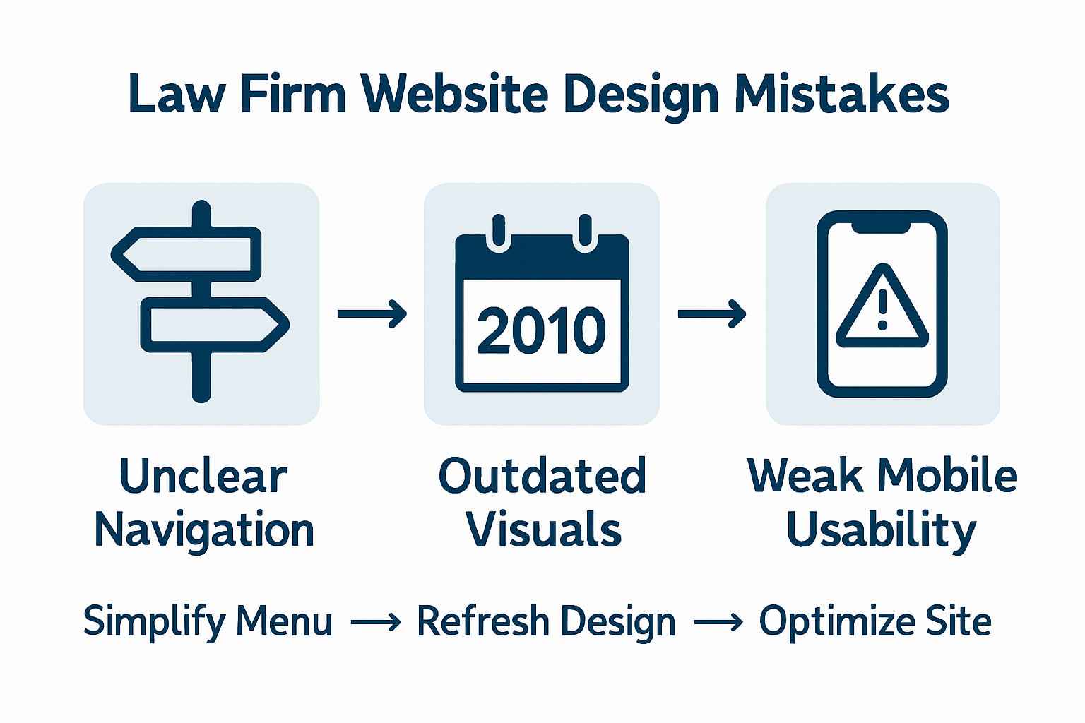 Infographic of top law website design mistakes