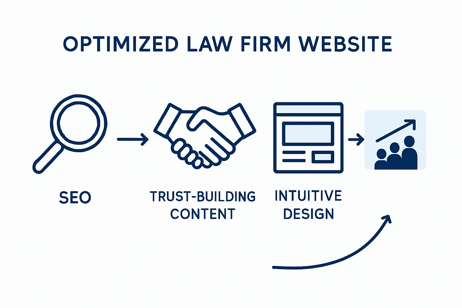 Infographic showing law website optimization essentials