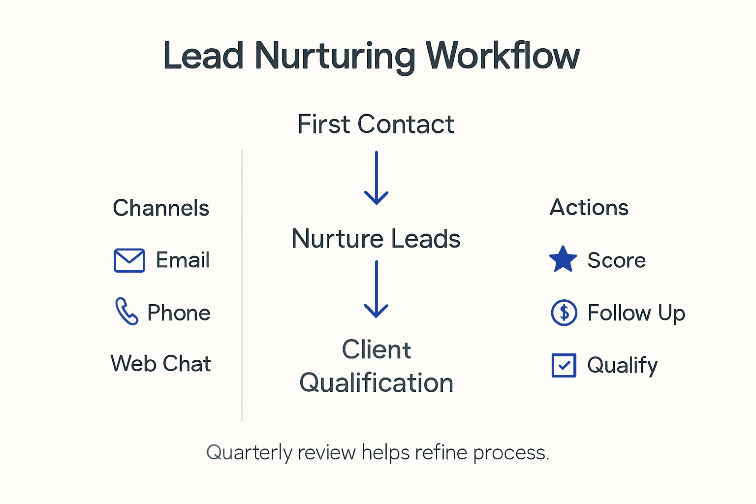 Infographic showing lead nurturing process steps