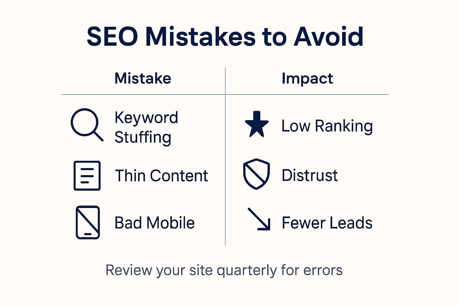 Infographic on common law firm seo errors