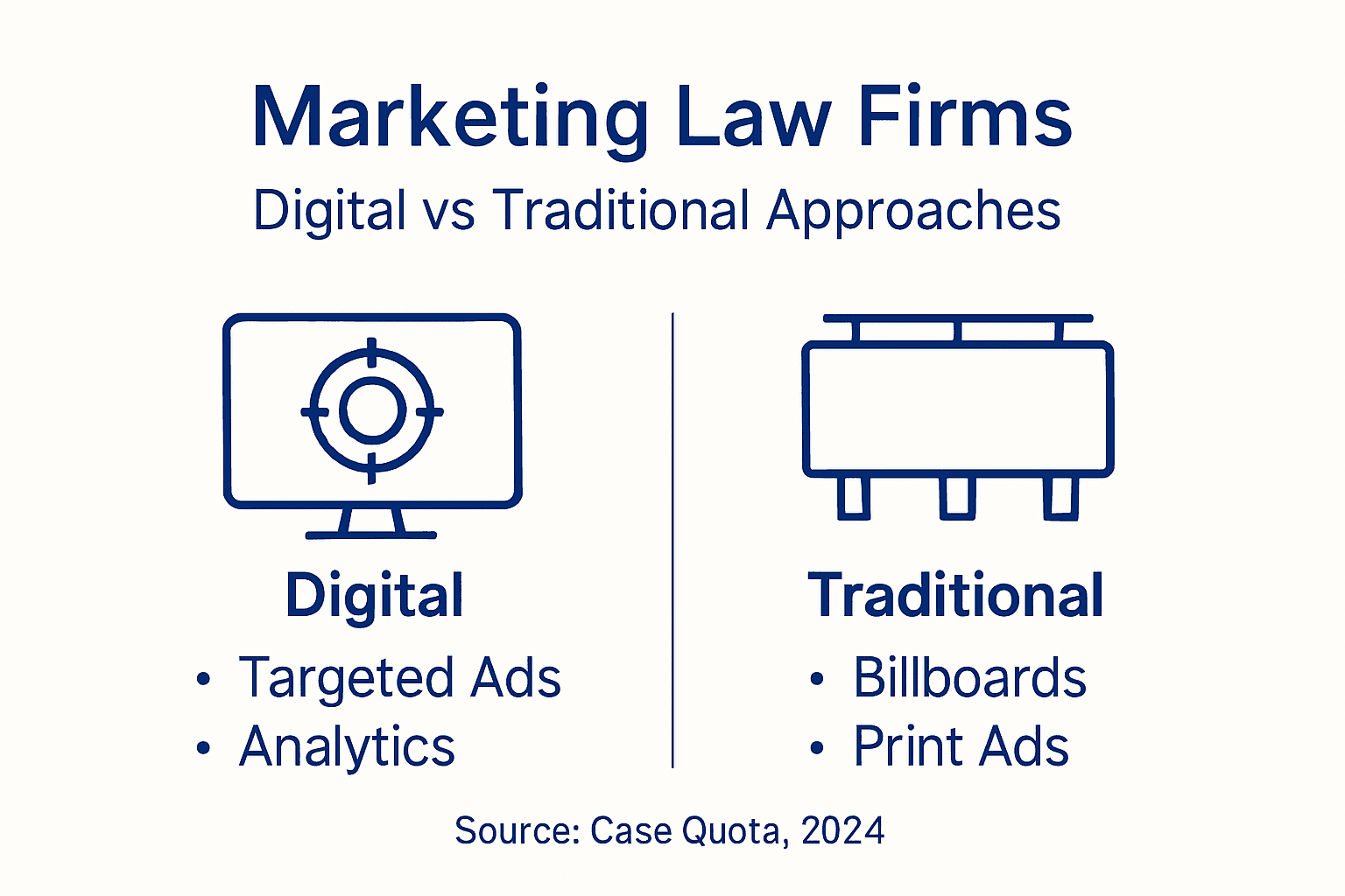 Why Digital Marketing Matters for California Law Firms 2 Infographic comparing digital and traditional marketing