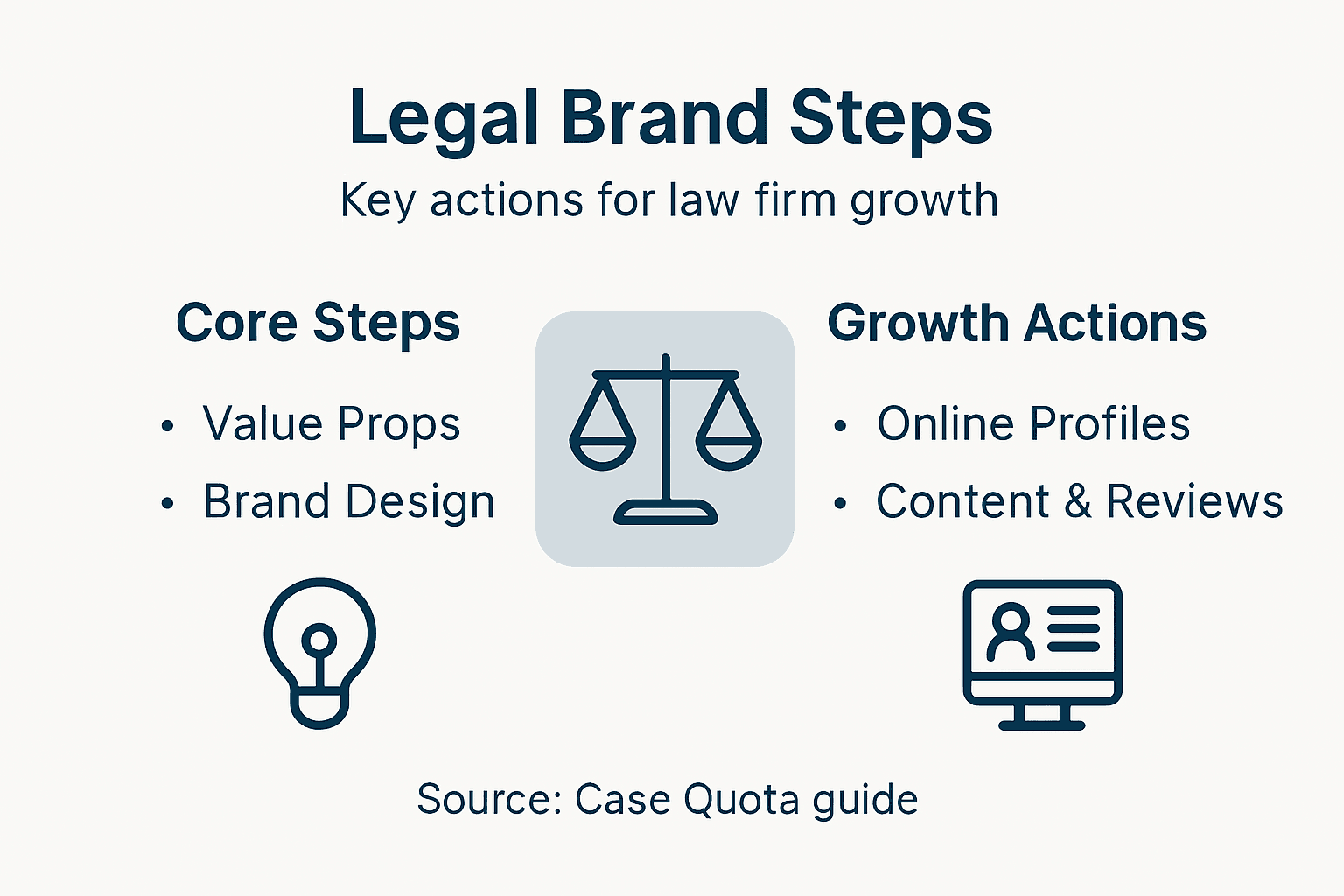 Infographic outlining law firm online branding process
