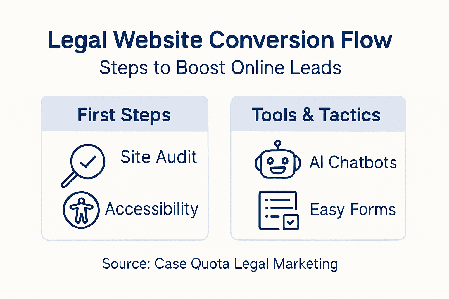 Infographic showing law firm conversion steps