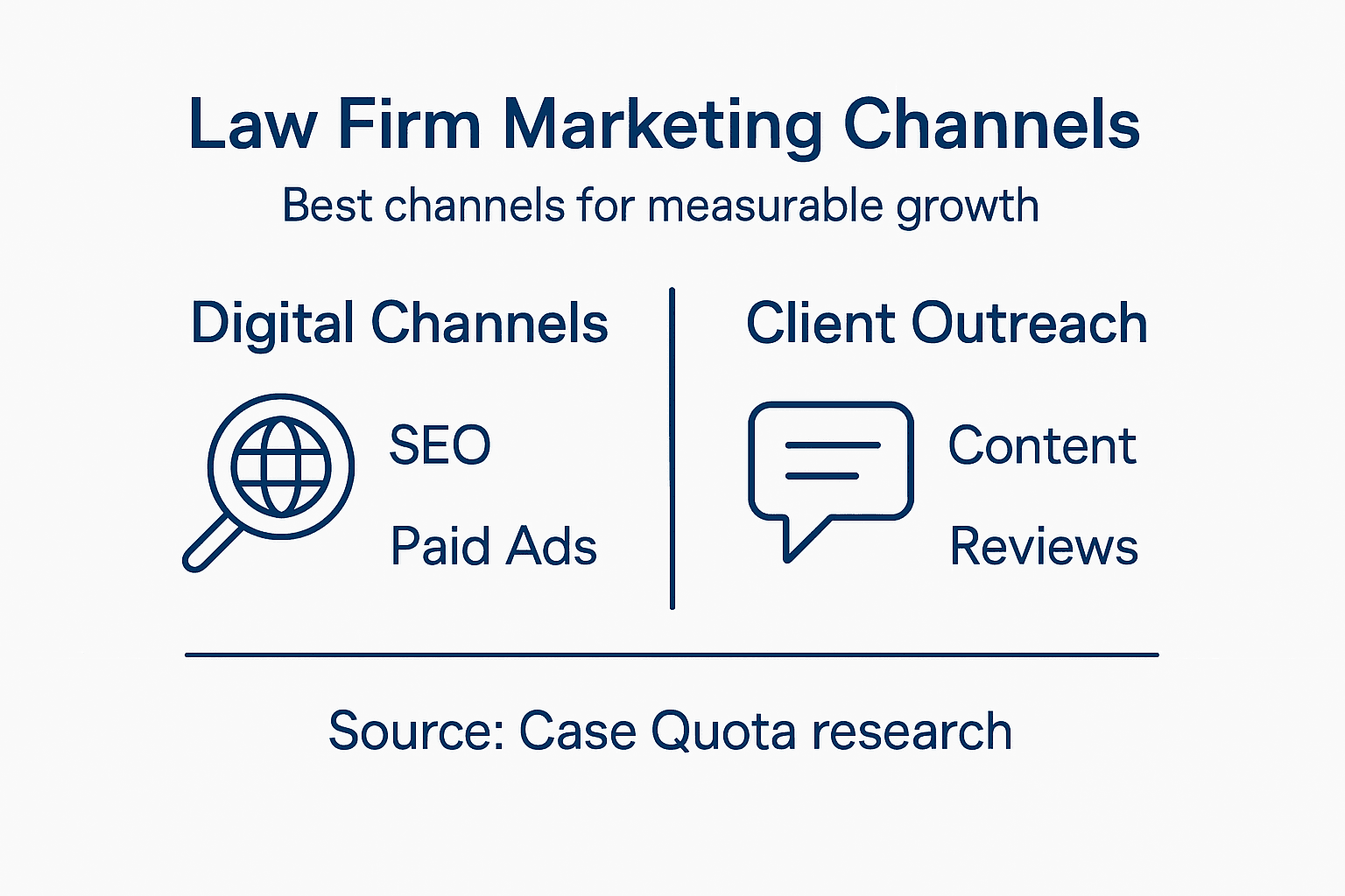 Infographic with top law firm marketing channels