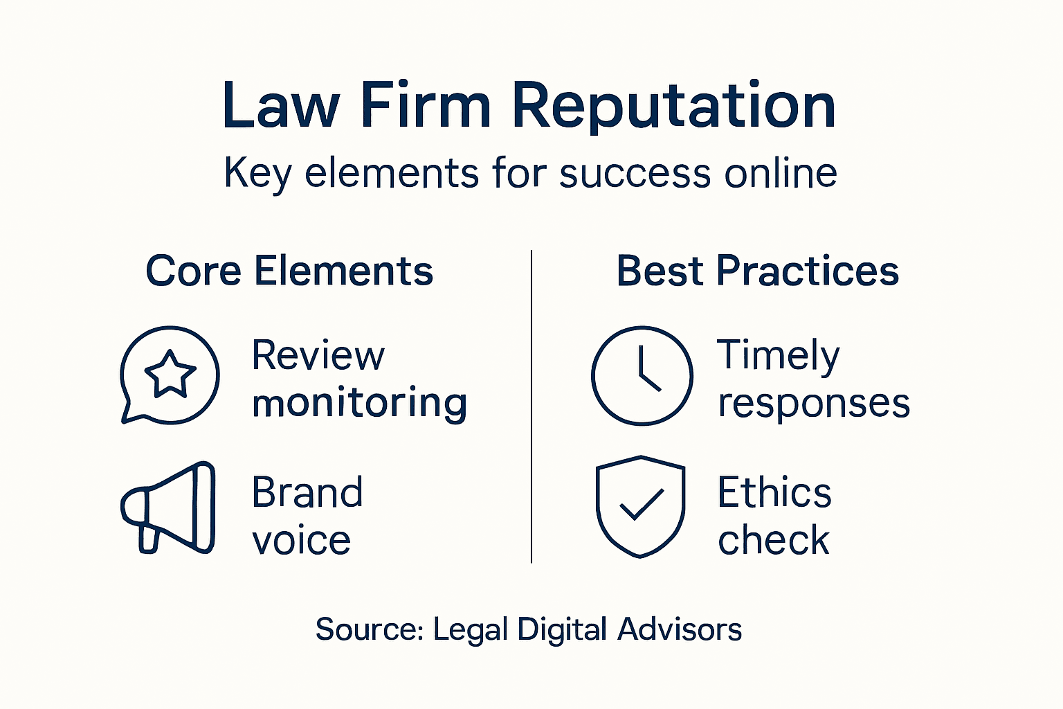 Infographic showing law firm reputation strategy