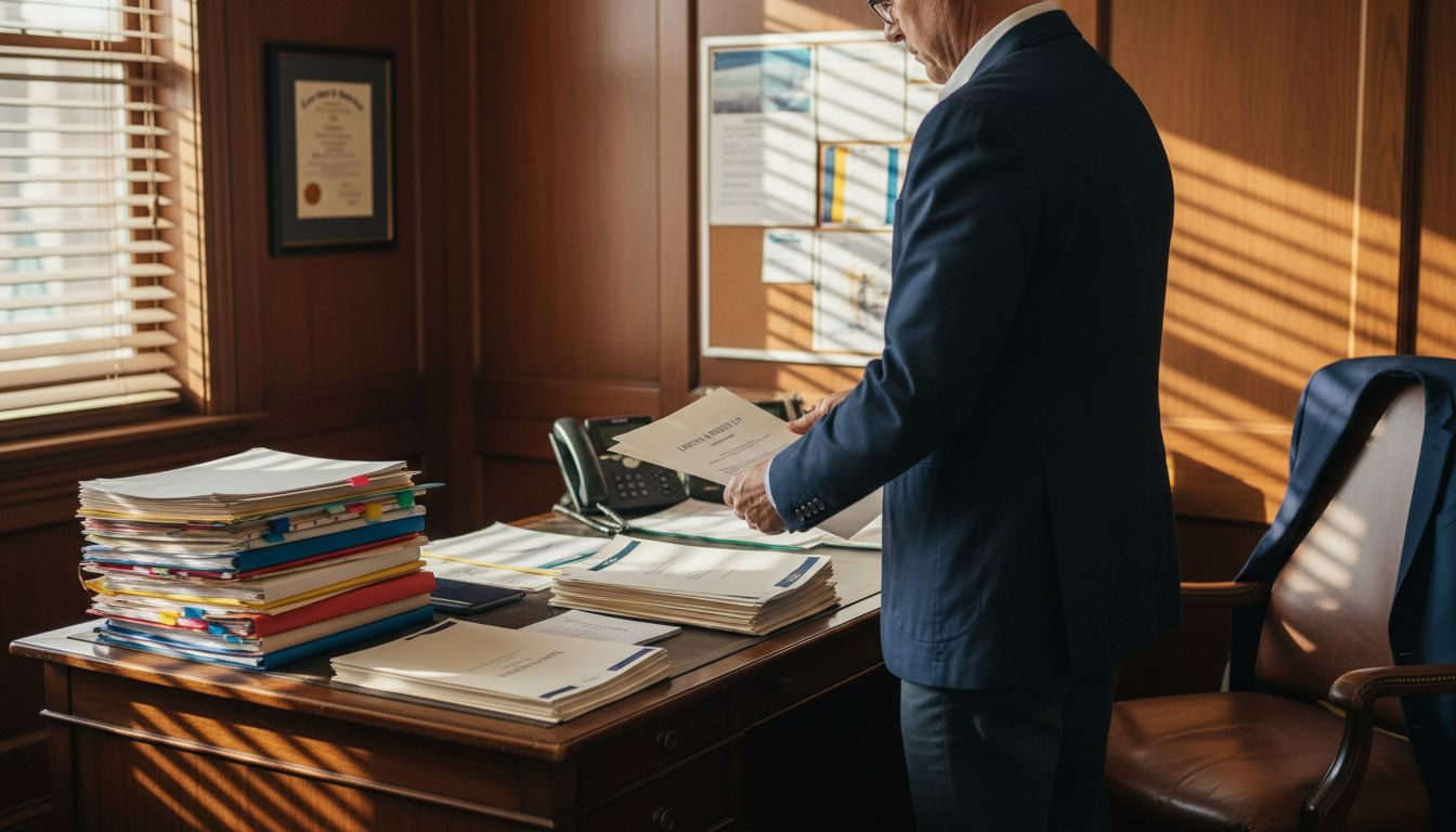 Attorney organizing branding and marketing materials