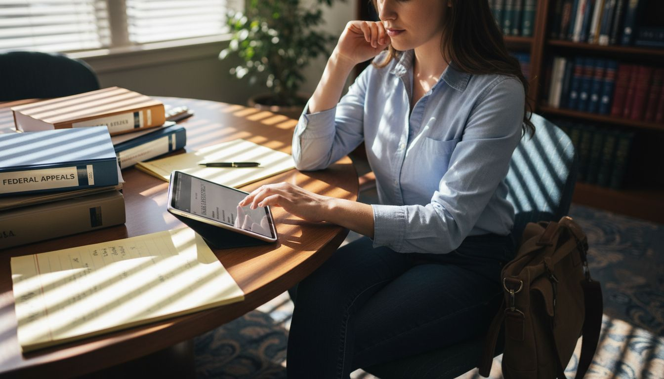 Mobile Optimization for Law Firms – Boosting Client Engagement 1 Paralegal testing mobile law site on tablet