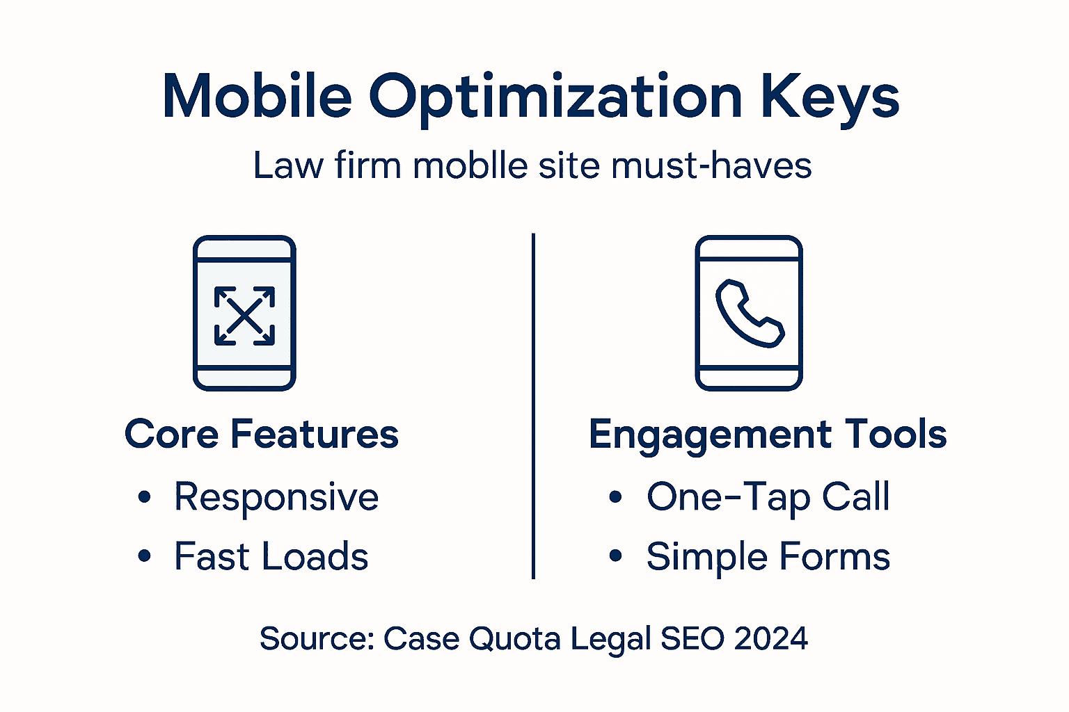Mobile Optimization for Law Firms – Boosting Client Engagement 2 Infographic showing mobile optimization features