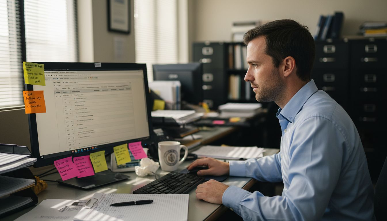 How to Improve Google Ranking for Law Firms Easily 1 Paralegal scans SEO audit in law office