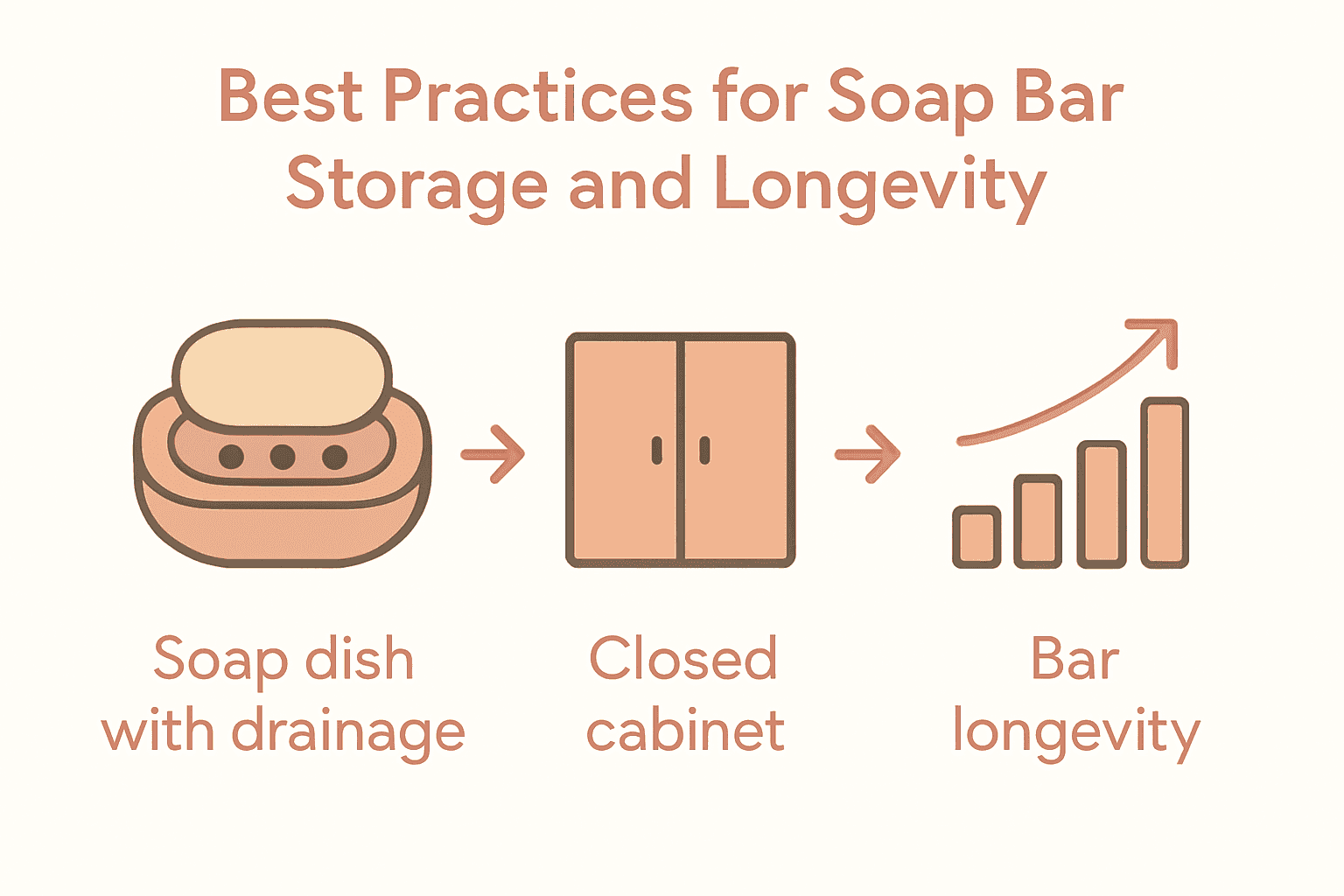 Infographic showing soap dish, storage, and soap bar lifespan comparison.