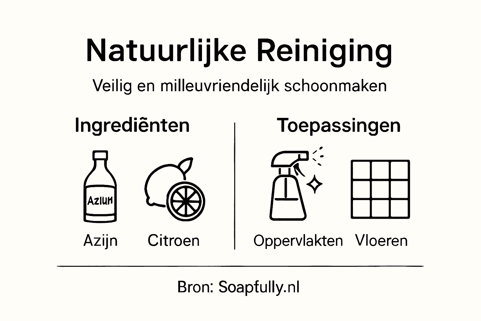 Overzicht van natuurlijke reinigingsmethoden in beeld gebracht
