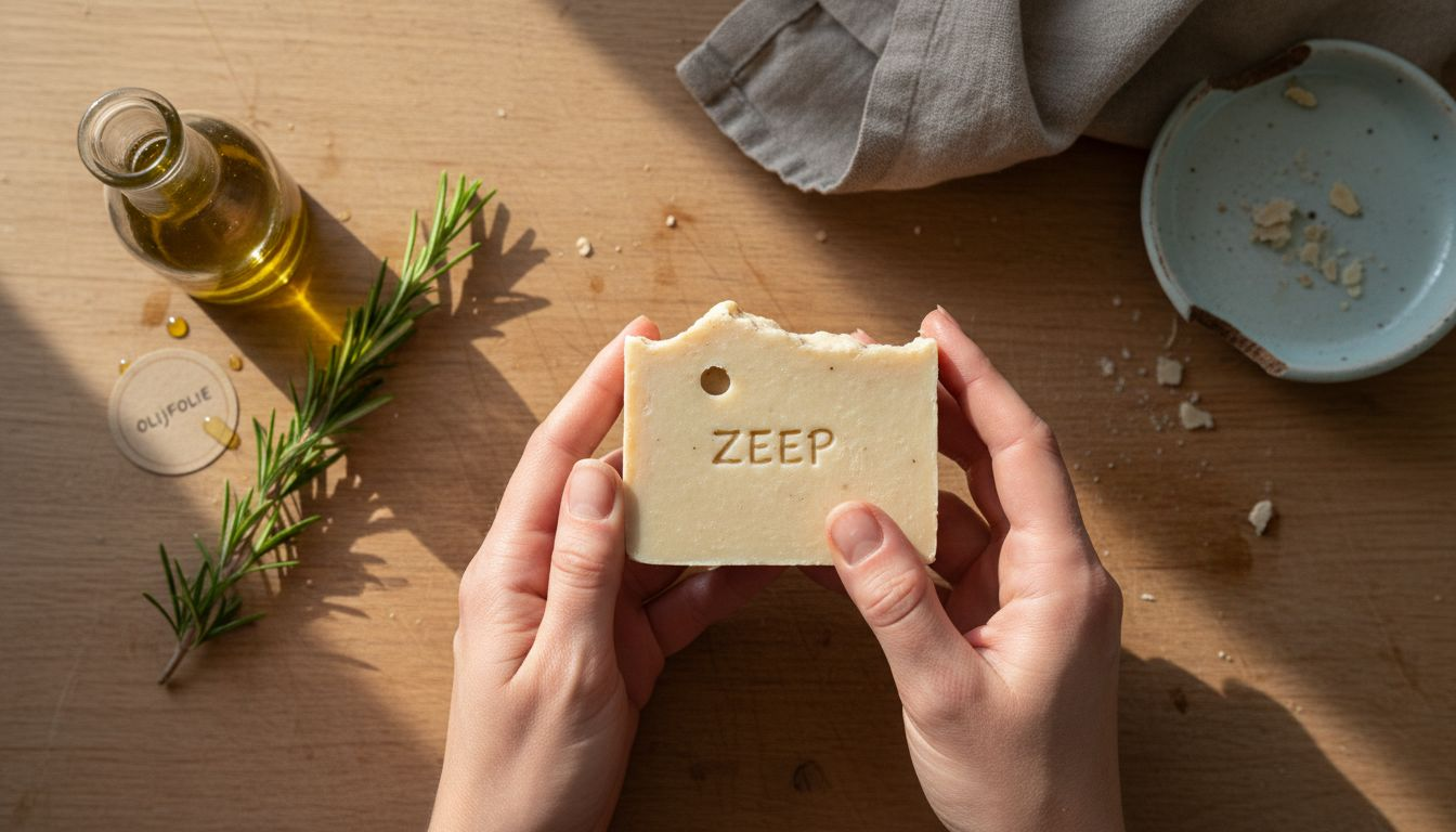 Handen gewassen met zeep op basis van natuurlijke ingrediënten