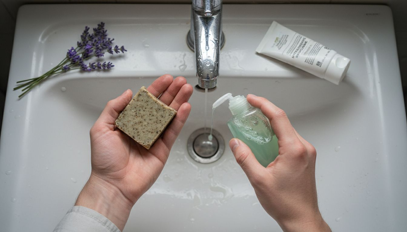 Het verschil tussen handen wassen met een plantaardige zeep en een synthetische zeep