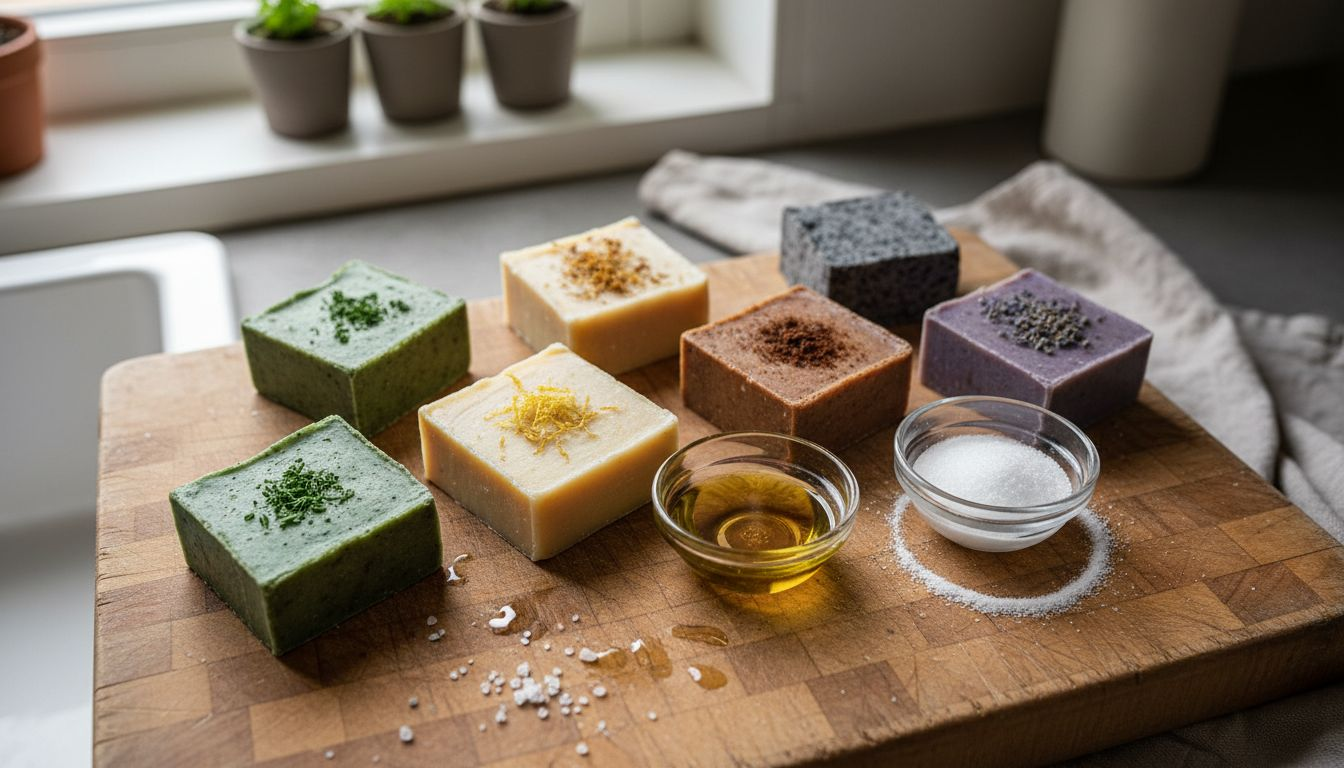 Keuken vol plantaardige zeepbars en oliën