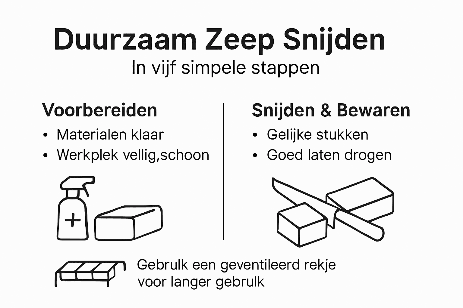 Infographic: zo snijd je op een milieuvriendelijke manier zeep – stap voor stap uitgelegd