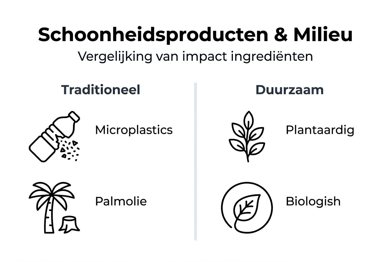Infographic: de milieuvoetafdruk van conventionele en duurzame cosmetica vergeleken