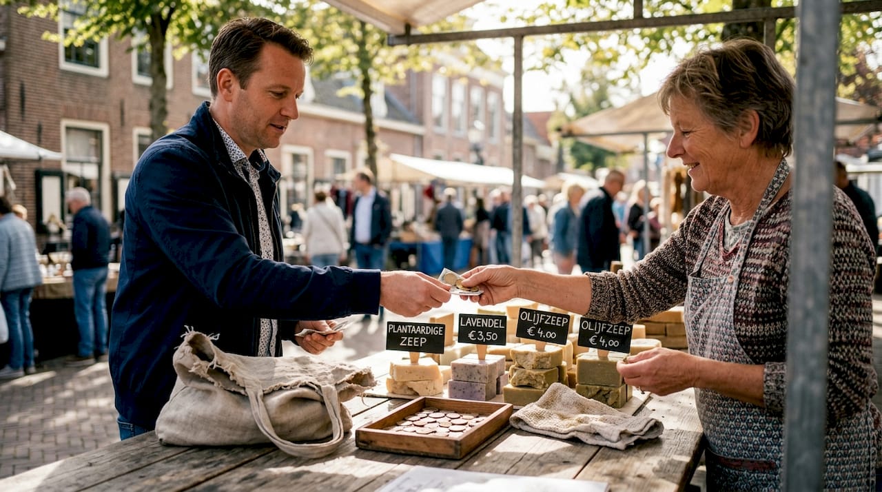 Bij de lokale markt een stuk ambachtelijke, natuurlijke zeep gekocht—lekker duurzaam én een fijn geurtje voor thuis.
