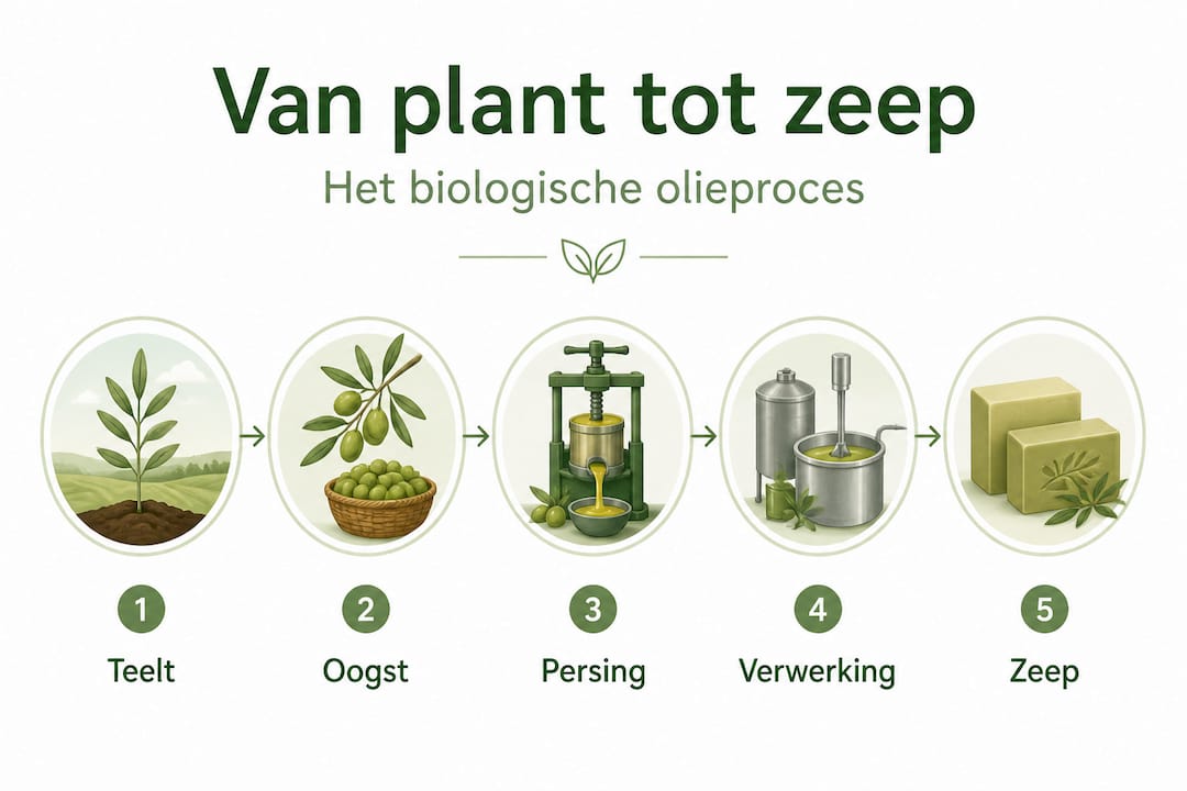 Infographic: van biologische olie naar ambachtelijke zeep – het hele proces in beeld