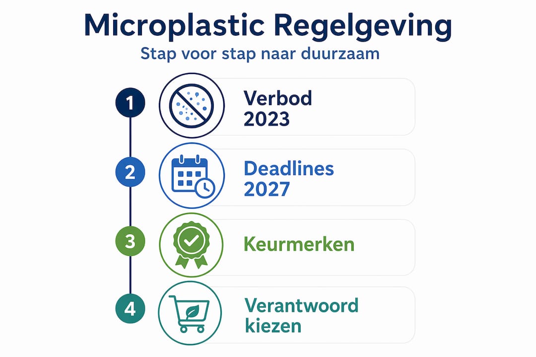Infographic: stappenplan voor het maken van keuzes rondom microplasticwetgeving