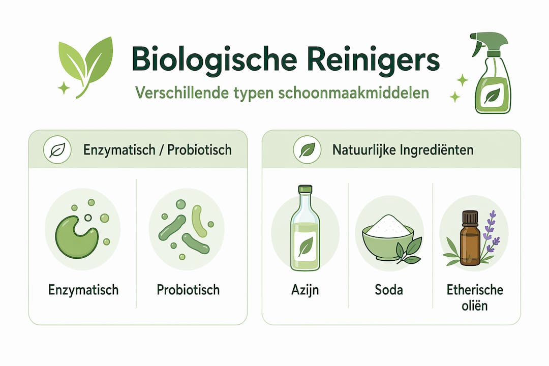 Infographic: een handig overzicht van verschillende typen biologische reinigers