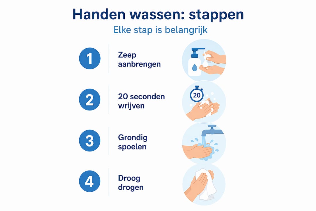 Overzichtelijke infographic: zo was je stap voor stap je handen goed