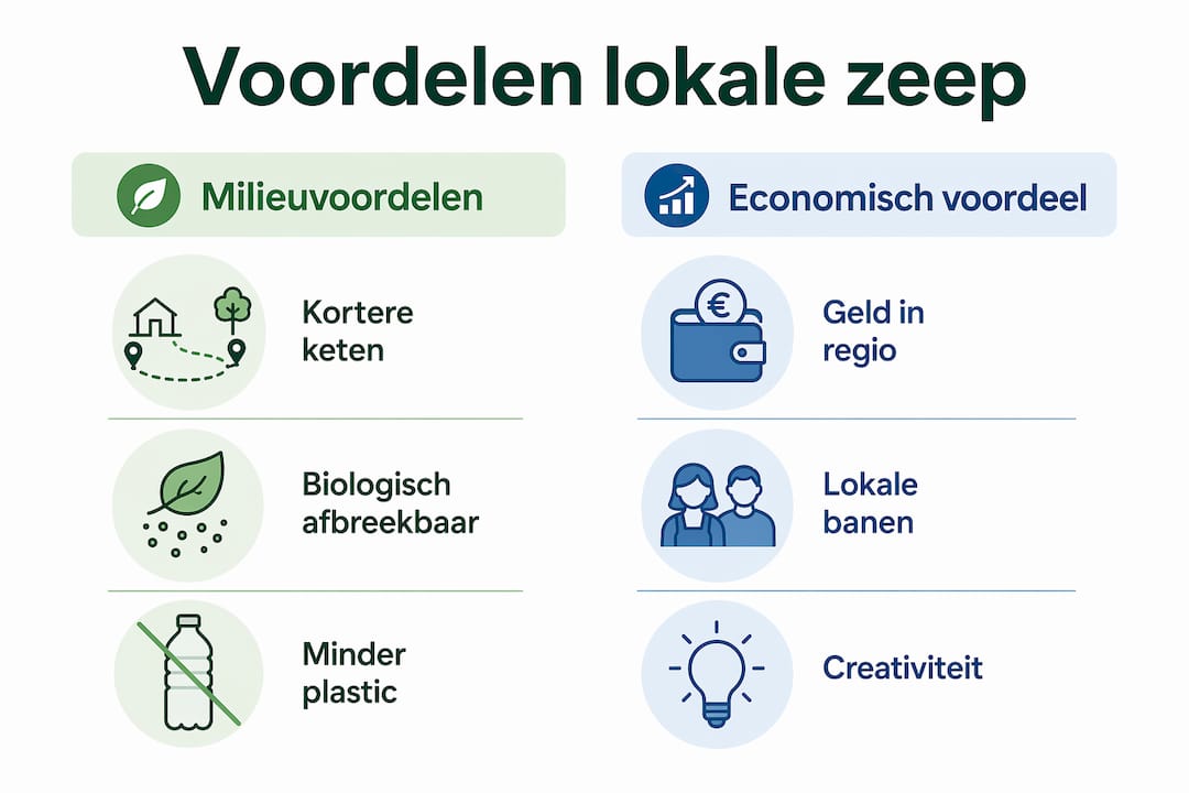 Infographic: de milieu- én economische pluspunten van lokale zeep op een rij