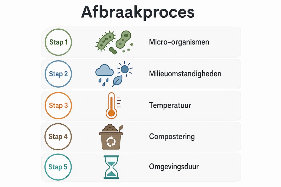 Infographic: overzichtelijk stroomschema van het biologisch afbreekproces