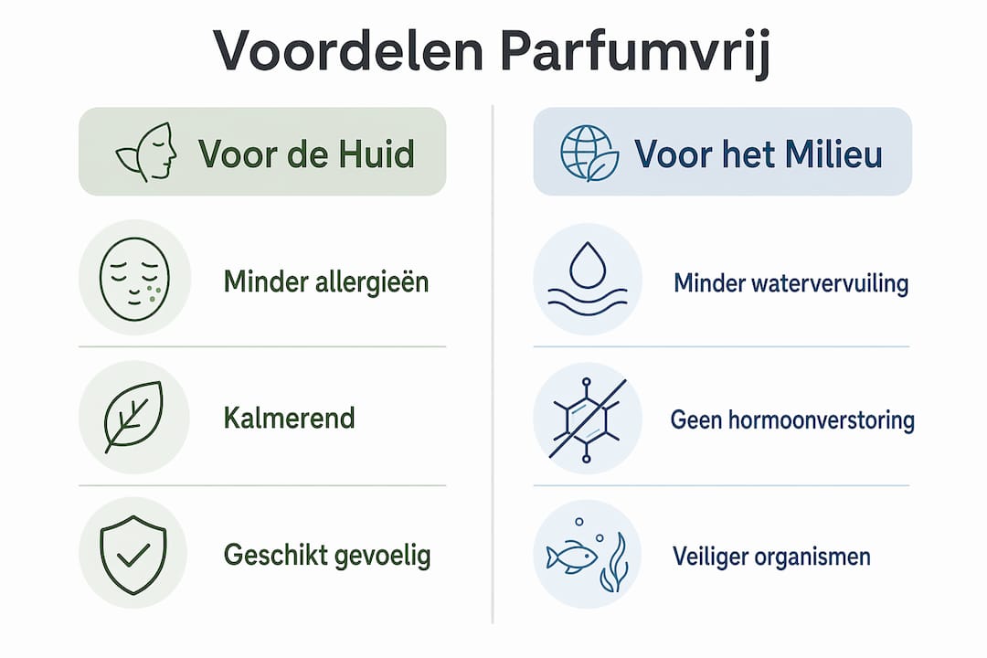 Infographic: de voordelen van parfumvrije producten voor je huid én het milieu