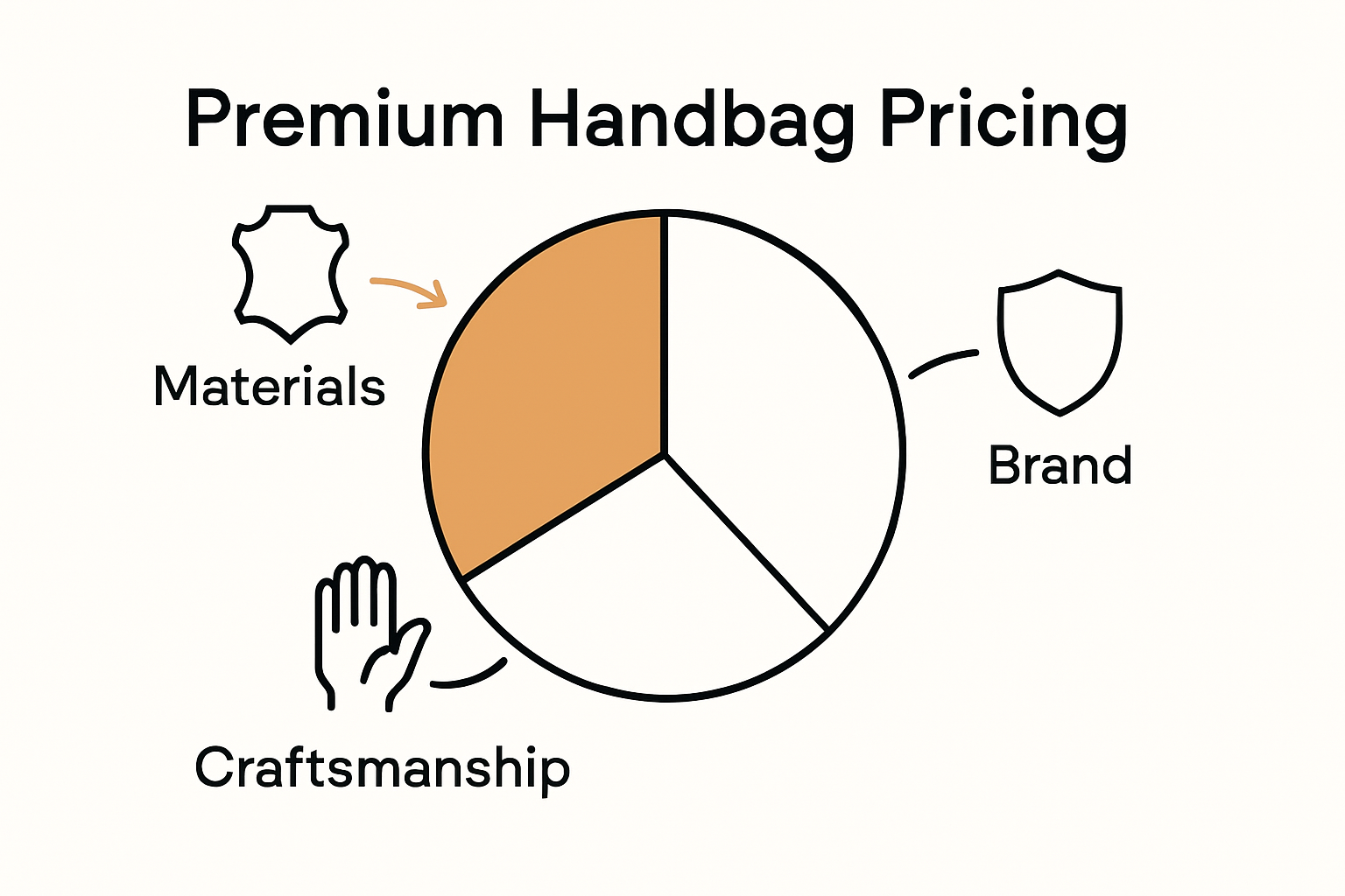 Infographic of factors in premium handbag value