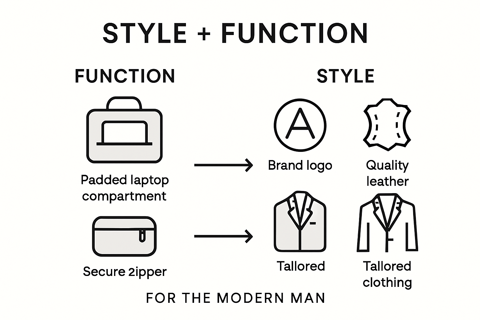 Infographic comparing function and style of luxury bags