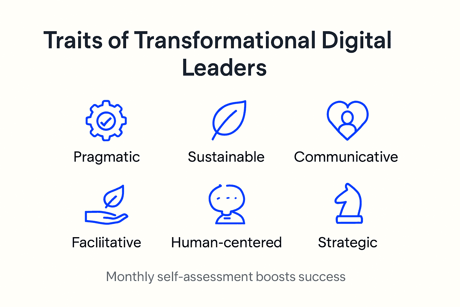 Infographic summarizing key digital leadership traits
