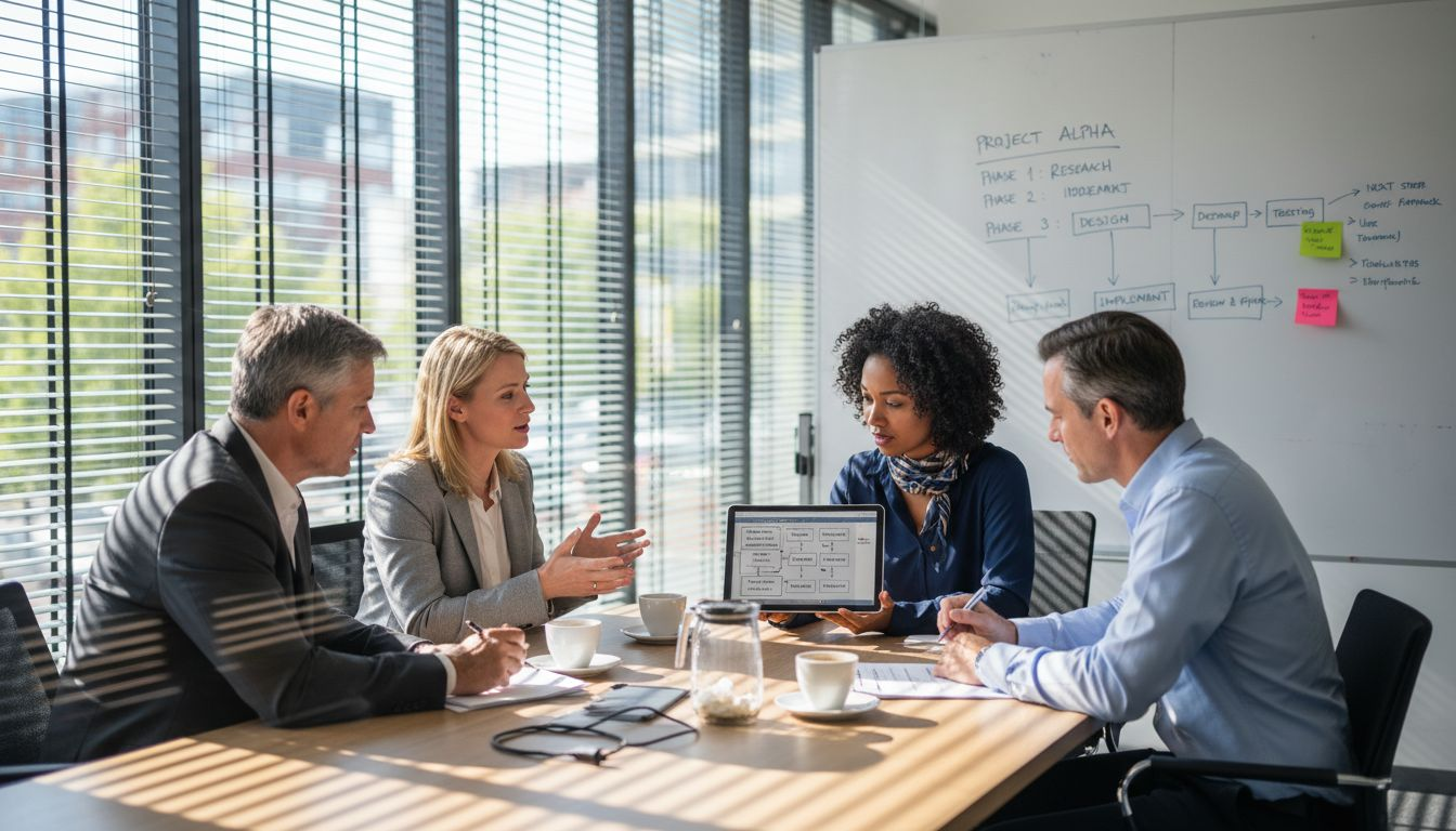 Team collaborating on workflow automation