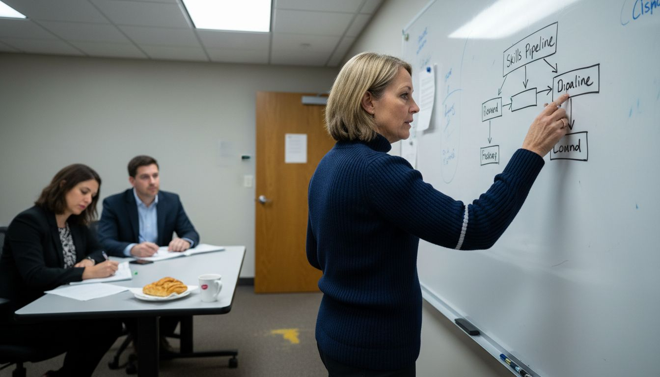 HR manager discussing digital talent strategy